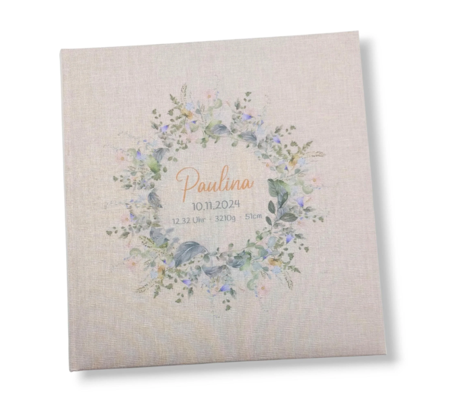 Fotoalbum personalisiert Baby, Kind "Kranz"