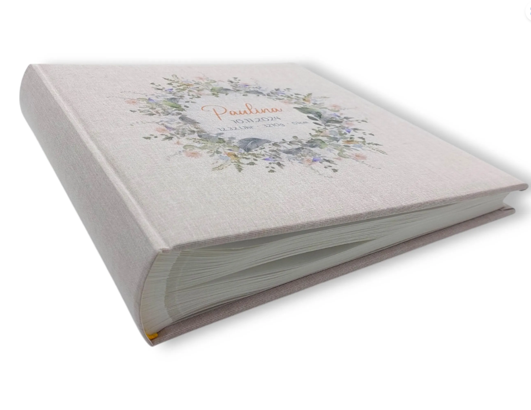 Fotoalbum personalisiert Baby, Kind "Kranz"