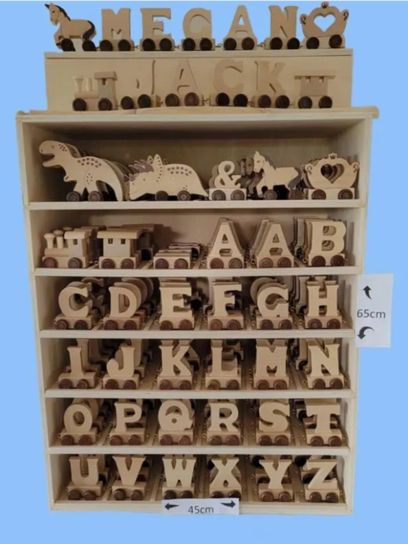 Zugbuchstaben aus Holz