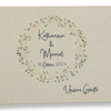 Gästebuch Hochzeit personalisiert "Blätterkranz Rahmen", Hochzeitsgeschenk, Gästebuch bedruckt, Gästebuch floral, Trauzeugen