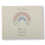 Gästebuch Taufe personalisiert "Regenbogen Herzen", Taufgeschenk,  Erinnerung Taufe