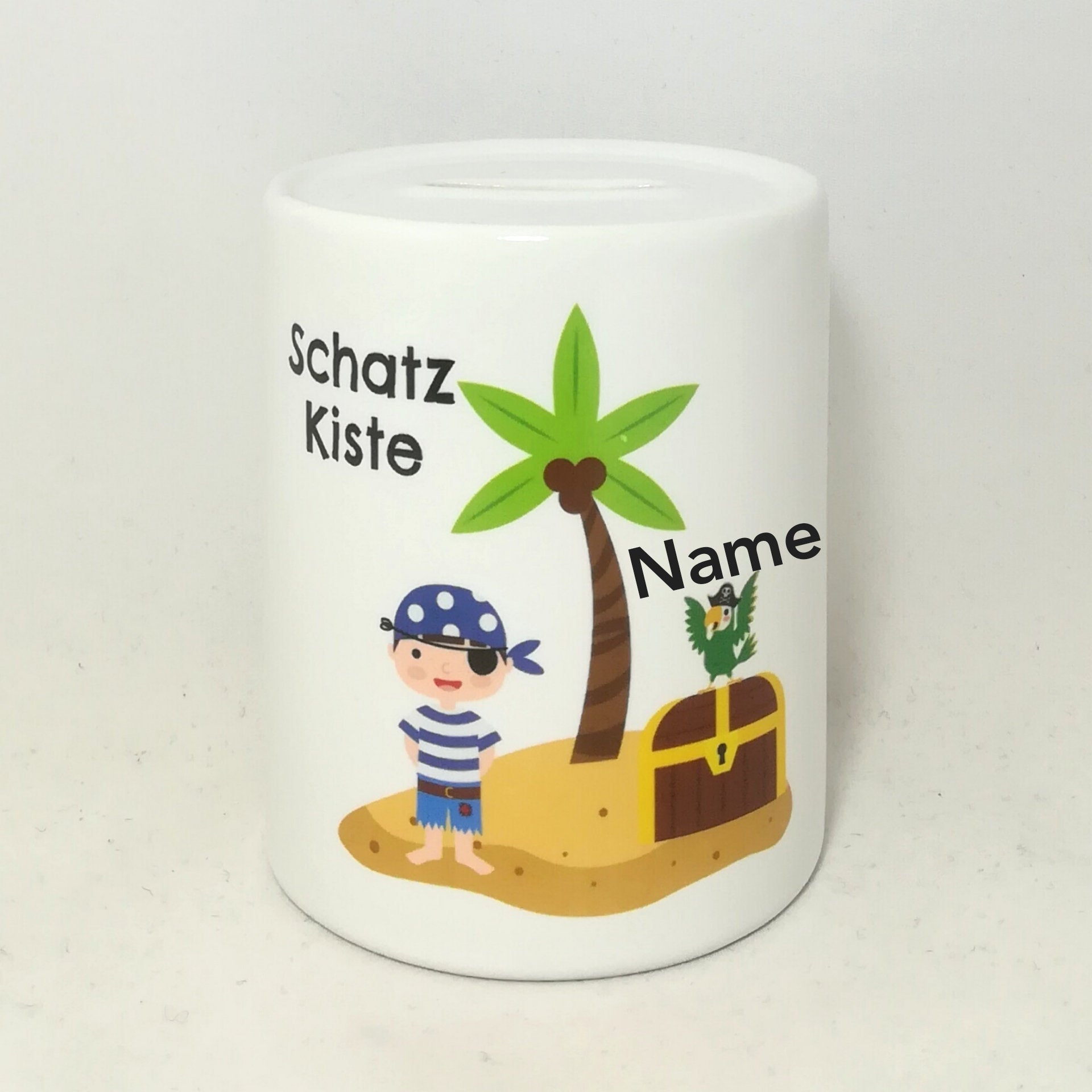 Spardose "Schatzkiste" personalisiert mit Namen