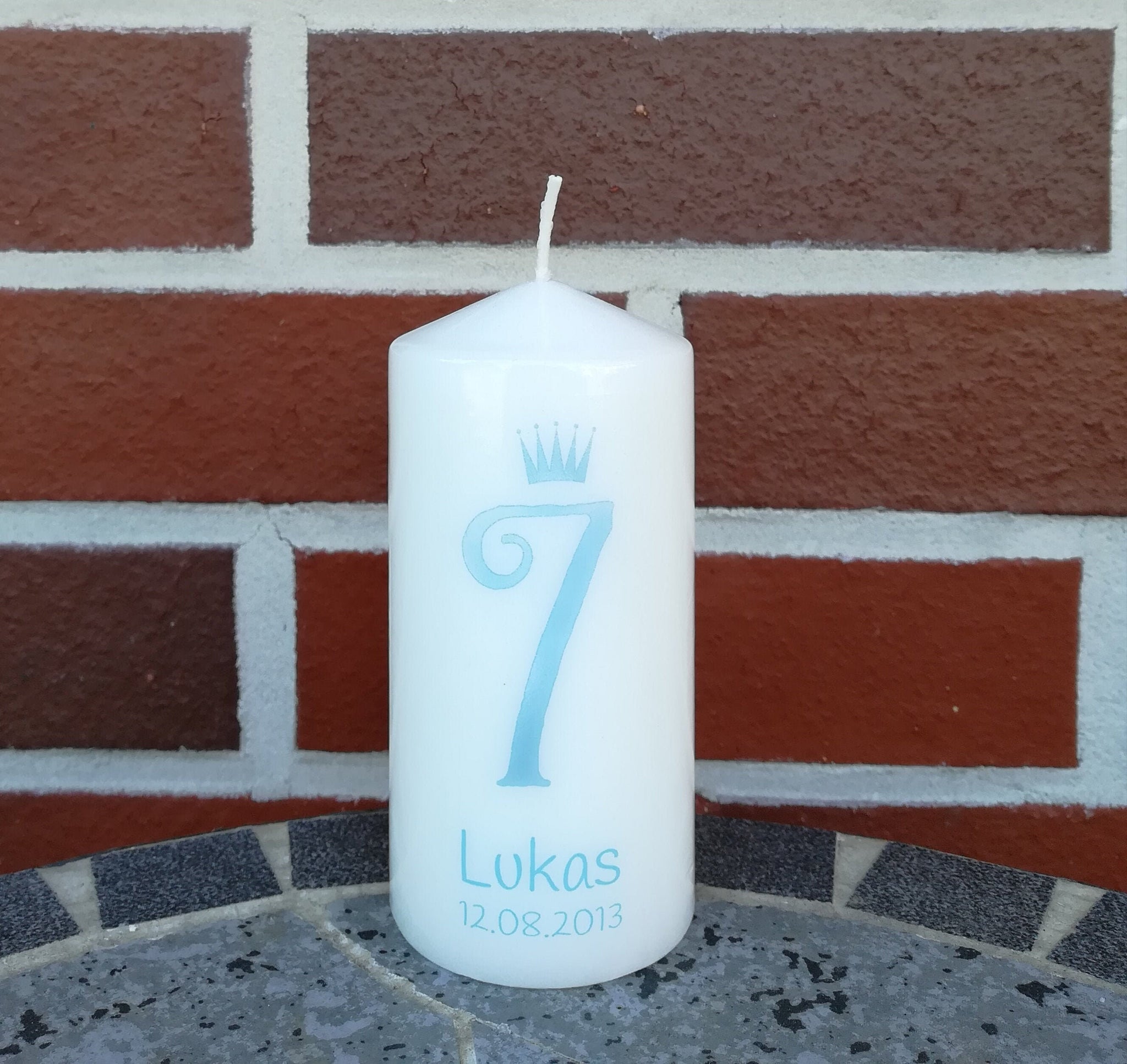 Geburtstagskerze/ personalisiert mit Namen und Geburtsdatum " Zahlen" / Geburtstag