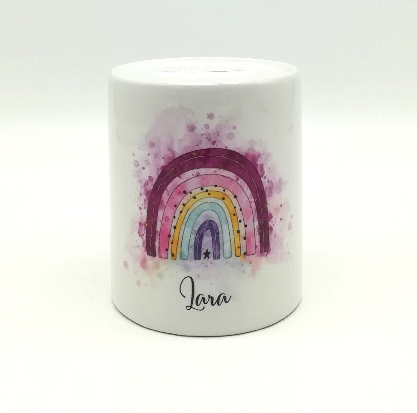 Spardose "Regenbogen beere" personalisiert mit Namen