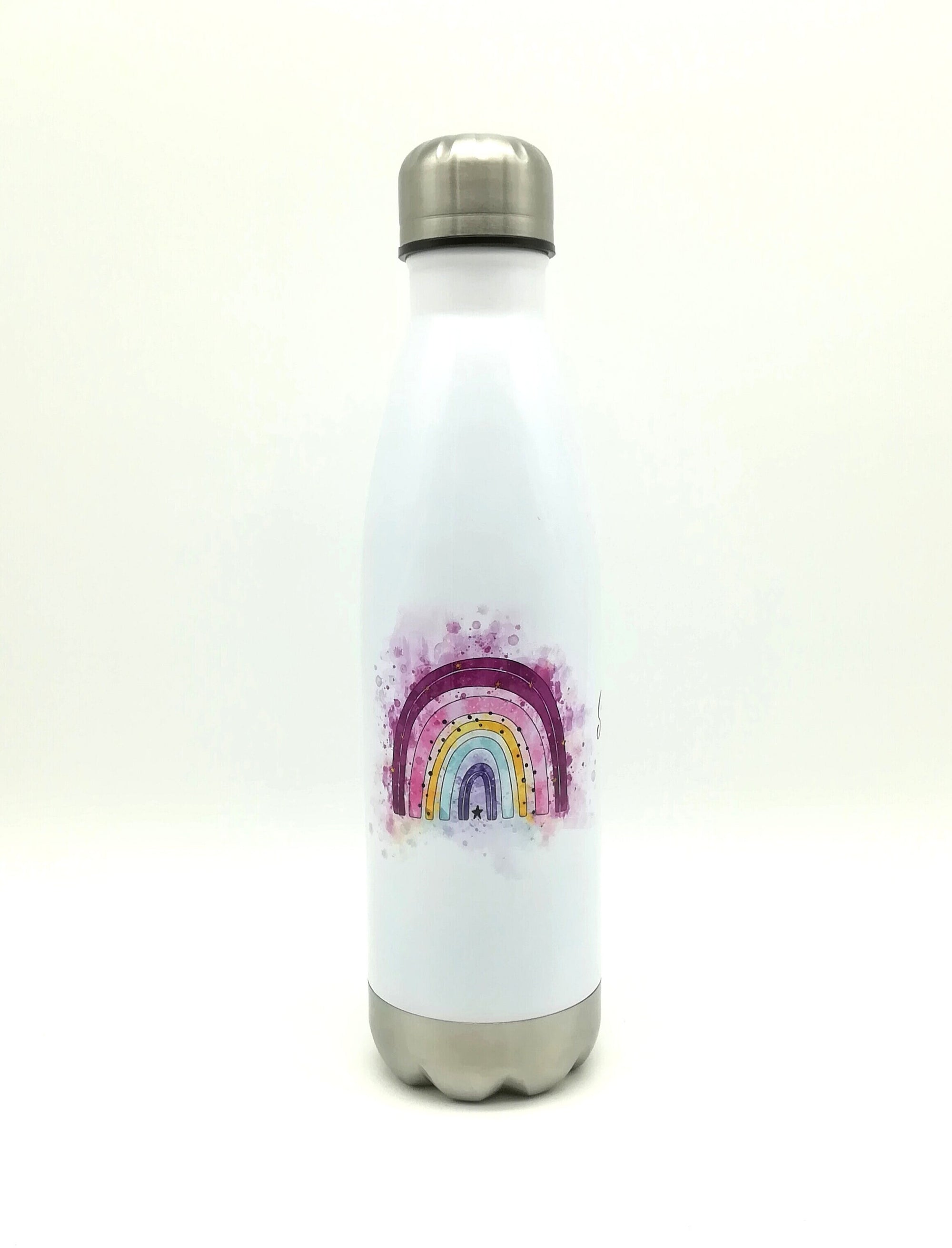 Thermosflasche mit Namen "Regenbogen pink" / Edelstahl Trinkflasche für Kinder und Erwachsene/ Wasserflasche/ 500ml/350ml