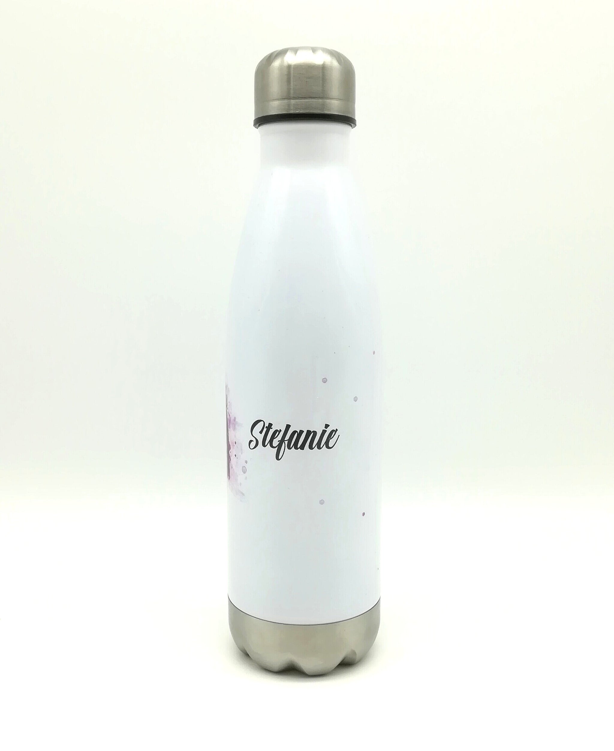 Thermosflasche mit Namen "Regenbogen pink" / Edelstahl Trinkflasche für Kinder und Erwachsene/ Wasserflasche/ 500ml/350ml