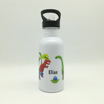 Trinkflasche mit Namen "Dino T-Rex"/ Kindergarten/ Schule/ Sport/ 500ml mit Strohhalm