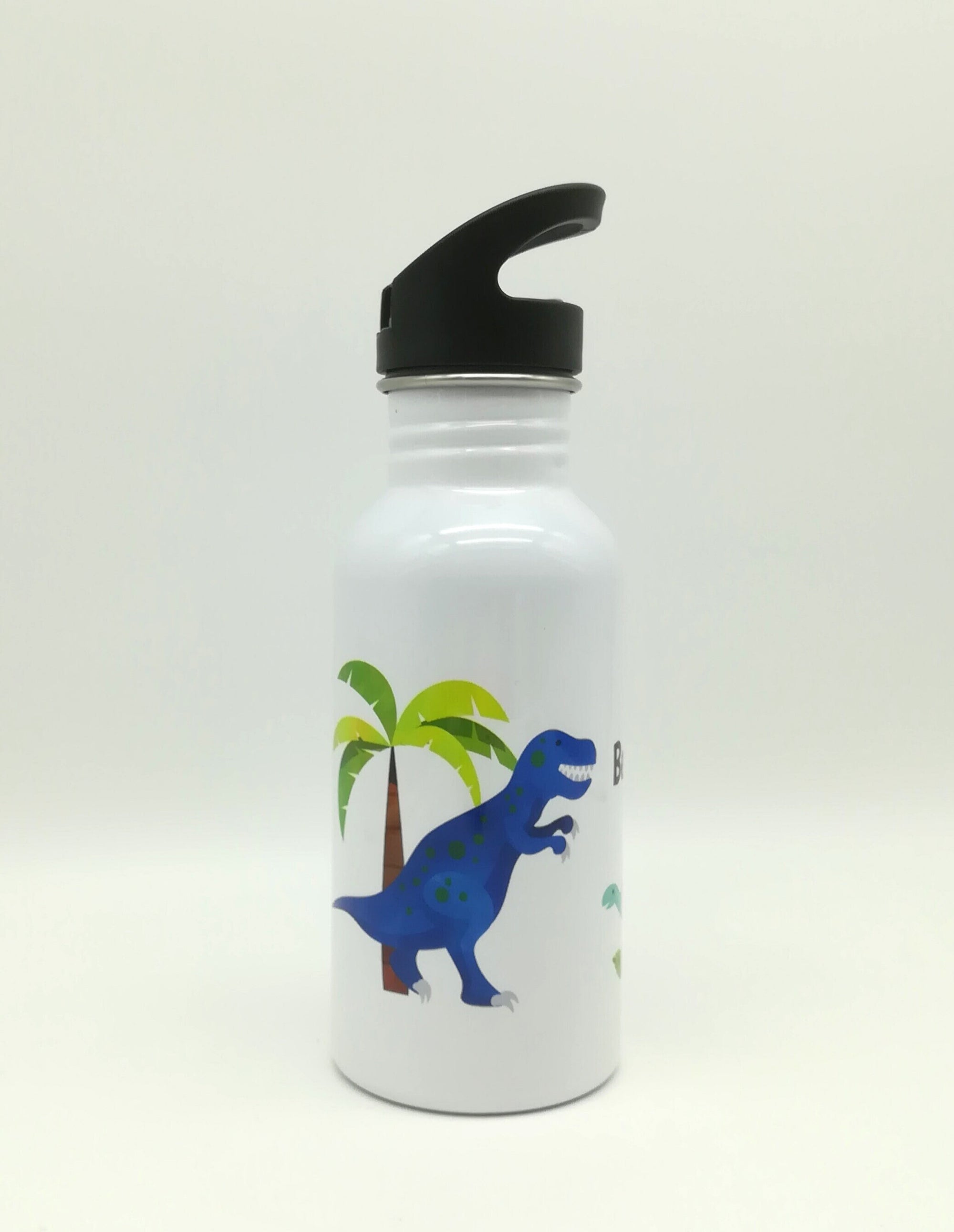 Trinkflasche mit Namen "Dino"/ Kindergarten/ Schule/ Sport/ 500ml mit Strohhalm