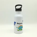 Trinkflasche mit Namen "Dino"/ Kindergarten/ Schule/ Sport/ 500ml mit Strohhalm