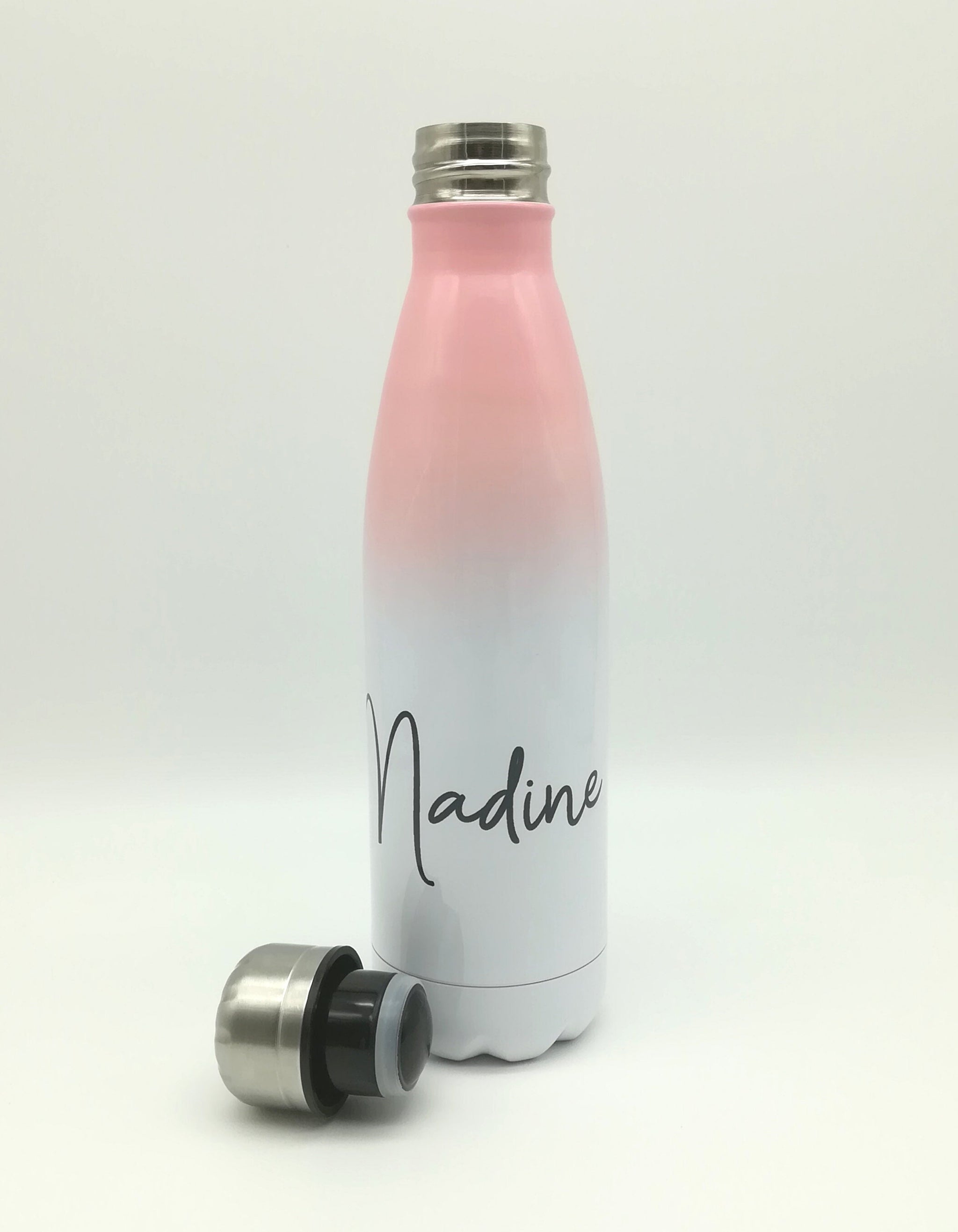 Thermosflasche mit Namen 500ml/ Edelstahl Trinkflasche für Kinder und Erwachsene/ Wasserflasche/