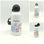 Trinkflasche mit Namen "Zootiere" / individuell/ Flasche/ Kinder trinkflasche 500ml/ Kindergarten / Schule