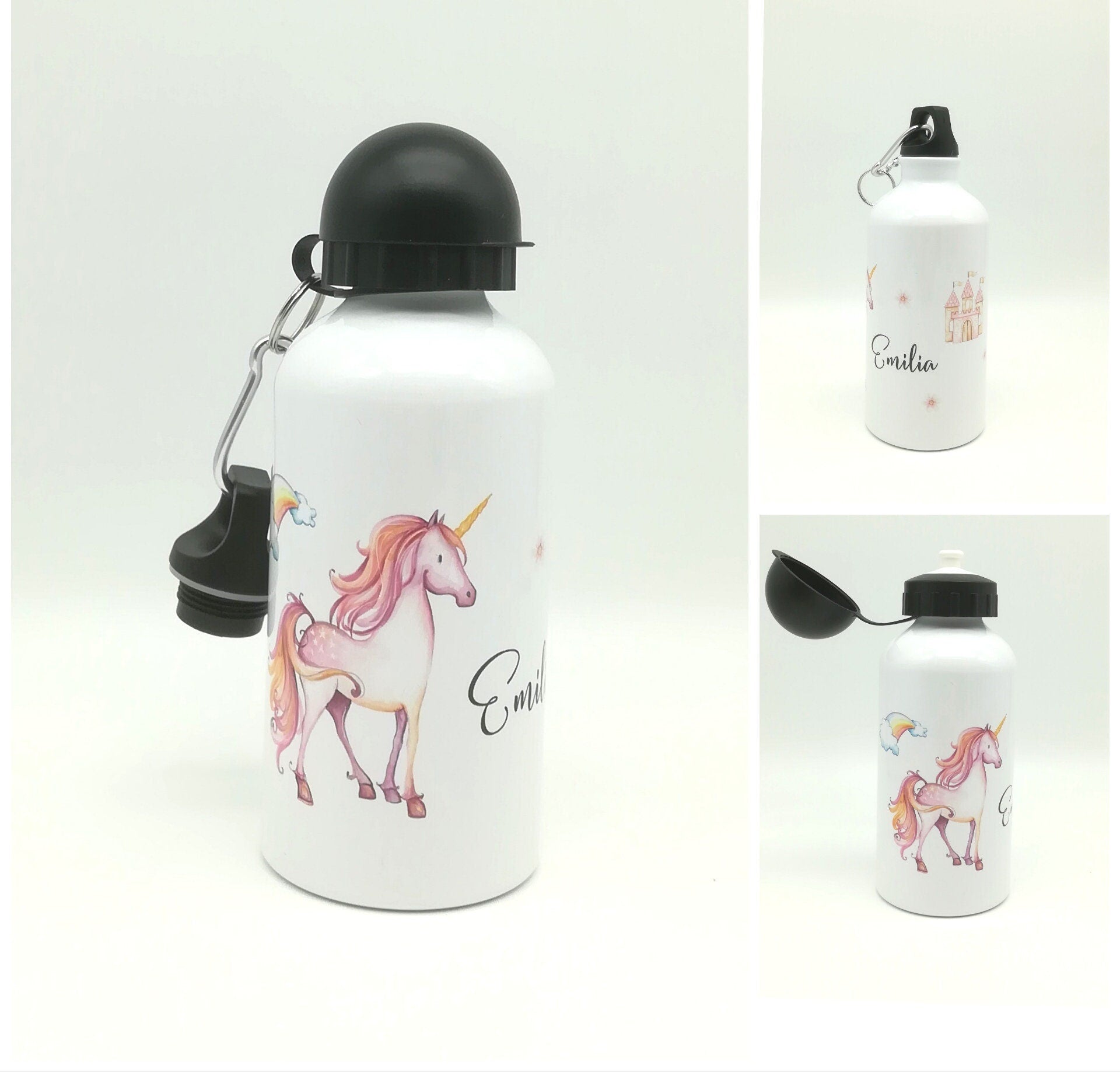 Trinkflasche mit Namen "Einhorn" / individuell/ Flasche/ Kinder trinkflasche 500ml/ Kindergarten / Schule