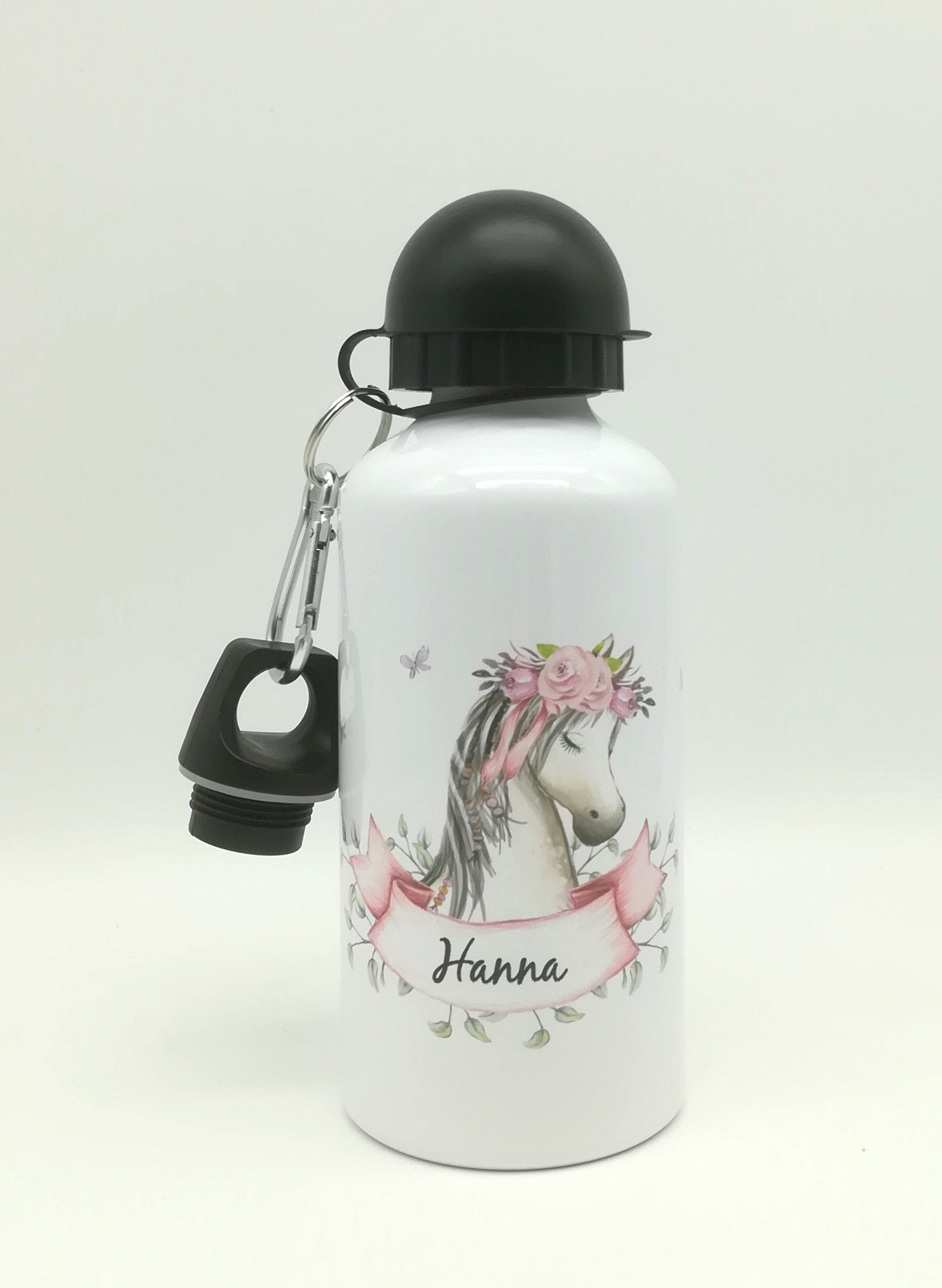 Trinkflasche mit Namen "Pferd2" / individuell/ Flasche/ Kinder trinkflasche 500ml/ Kindergarten / Schule