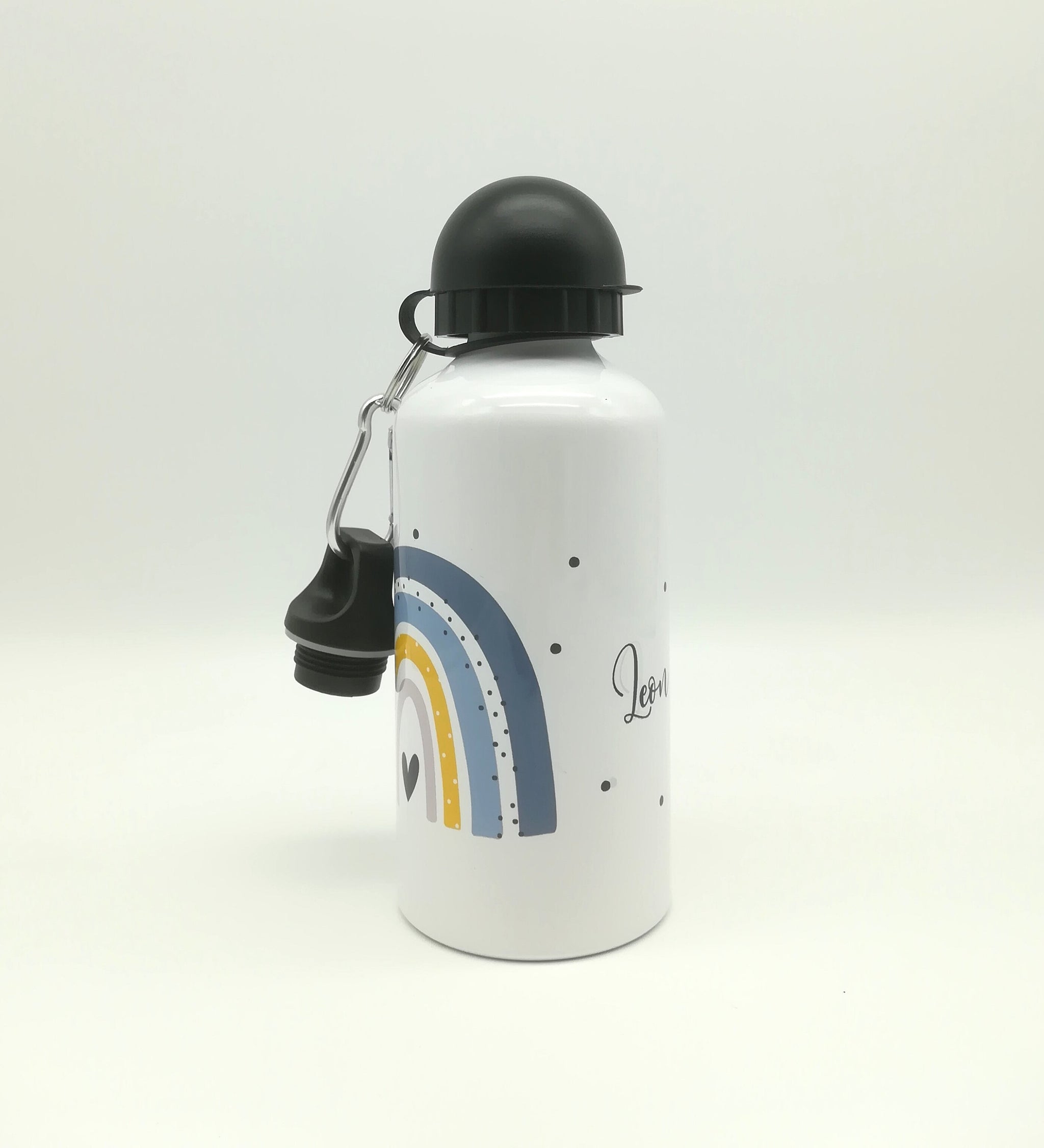 Trinkflasche mit Namen "Regenbogen blau" / individuell/ Flasche/ Kinder trinkflasche 500ml/ Kindergarten / Schule