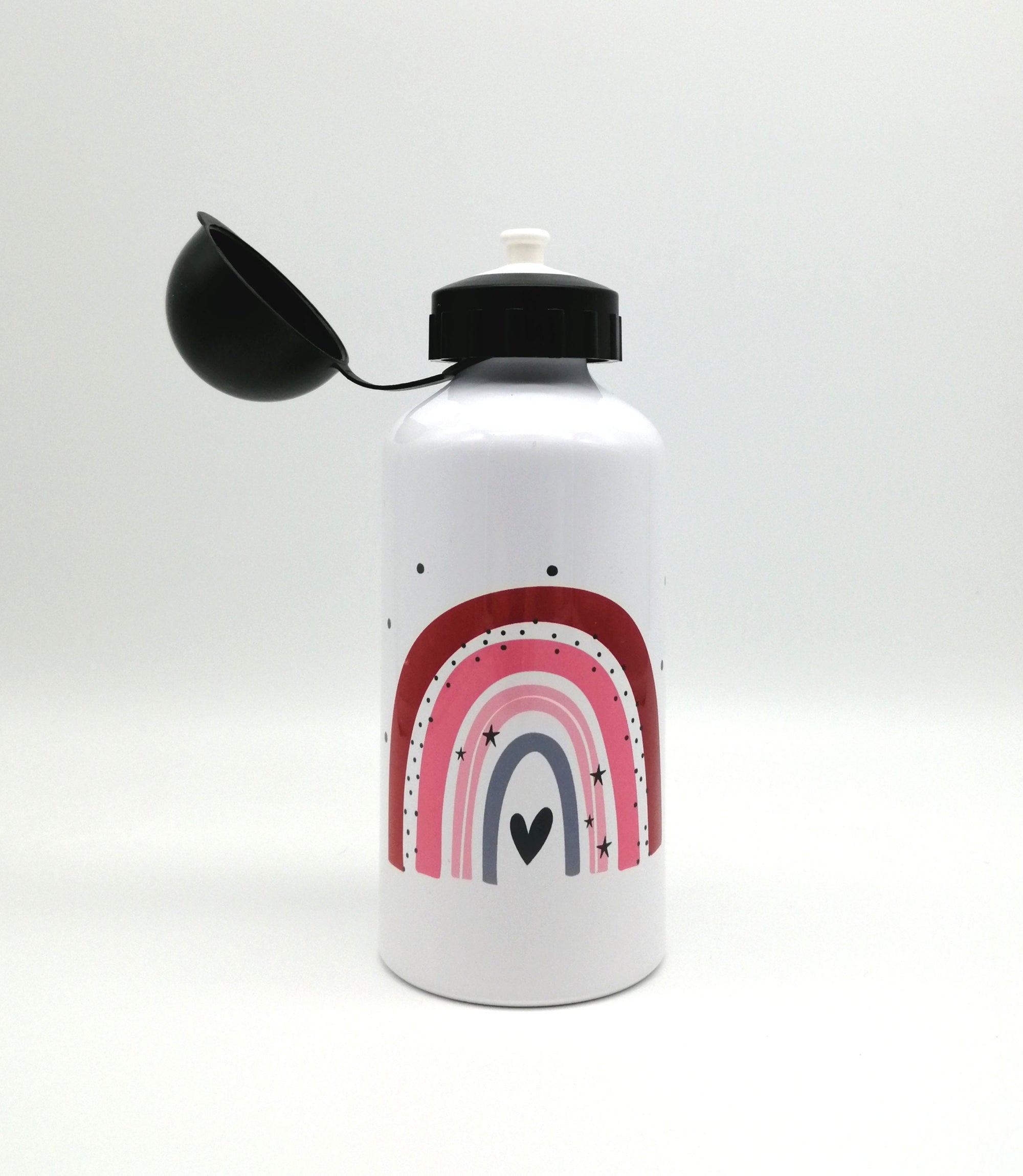 Trinkflasche mit Namen "Regenbogen rot/rosa" / individuell/ Flasche/ Kinder trinkflasche 500ml/ Kindergarten / Schule