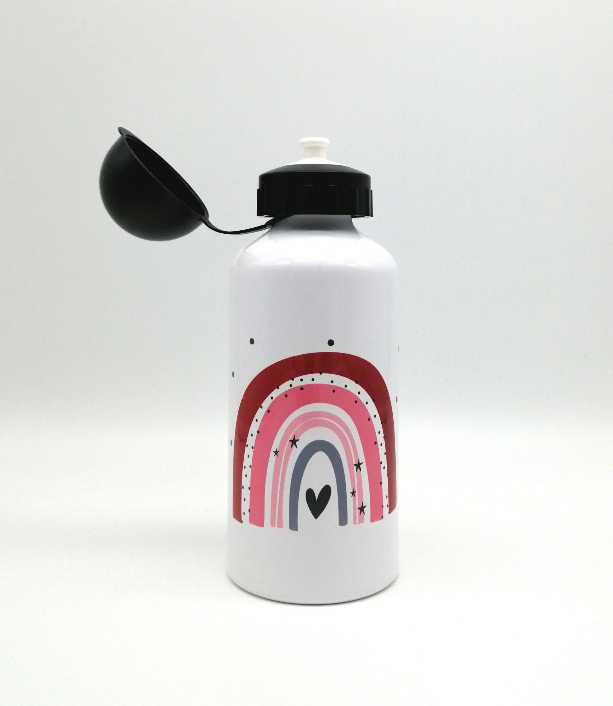 Trinkflasche mit Namen "Regenbogen rot/rosa" / individuell/ Flasche/ Kinder trinkflasche 500ml/ Kindergarten / Schule