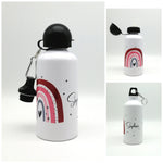 Trinkflasche mit Namen "Regenbogen rot/rosa" / individuell/ Flasche/ Kinder trinkflasche 500ml/ Kindergarten / Schule