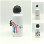 Trinkflasche mit Namen "Regenbogen rosa" / individuell/ Flasche/ Kinder trinkflasche 500ml/ Kindergarten / Schule