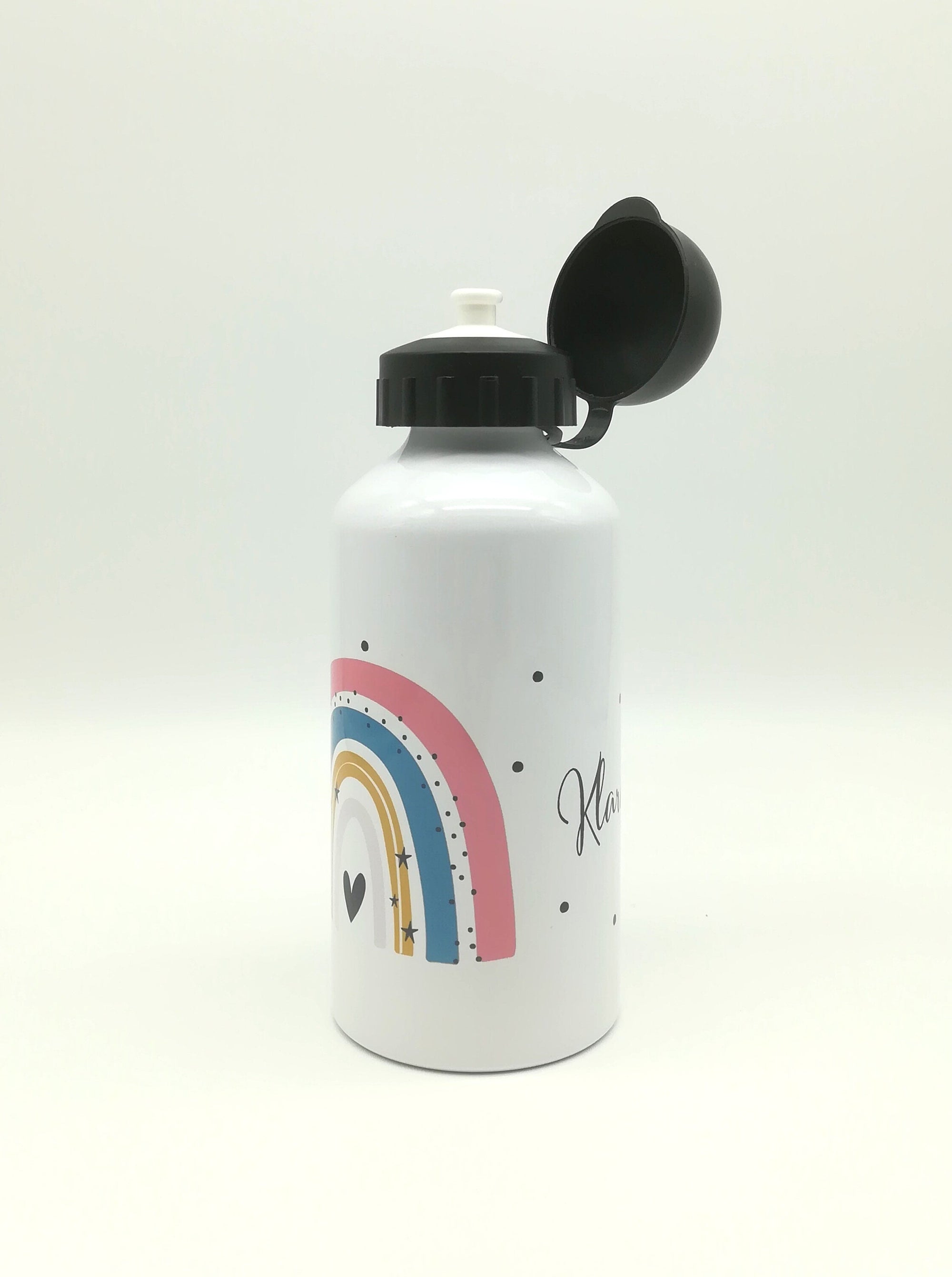 Trinkflasche mit Namen "Regenbogen rosa" / individuell/ Flasche/ Kinder trinkflasche 500ml/ Kindergarten / Schule