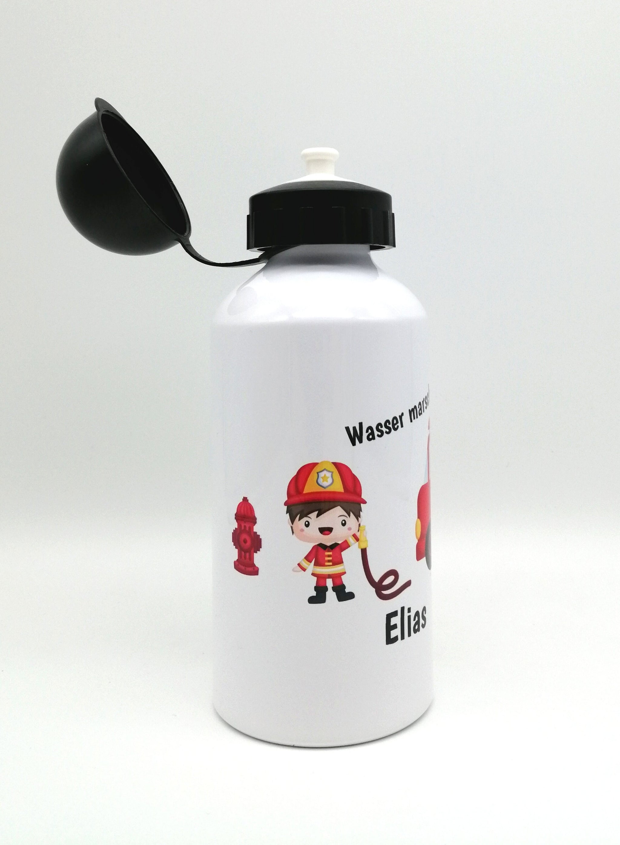 Trinkflasche mit Namen "Feuerwehr"/ individuell/ Flasche/ Kindertrinkflasche