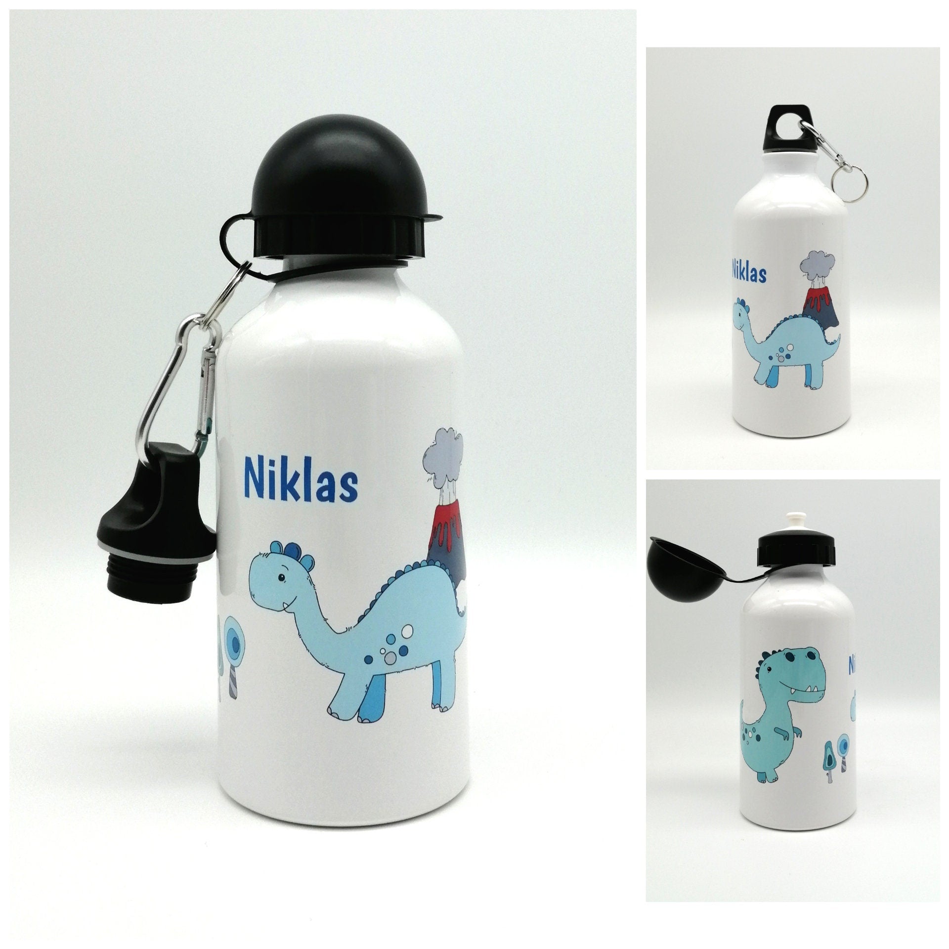 Trinkflasche mit Namen "Dino3"/ individuell/ Flasche/ Kinder trinkflasche 500ml/ Kindergarten / Schule