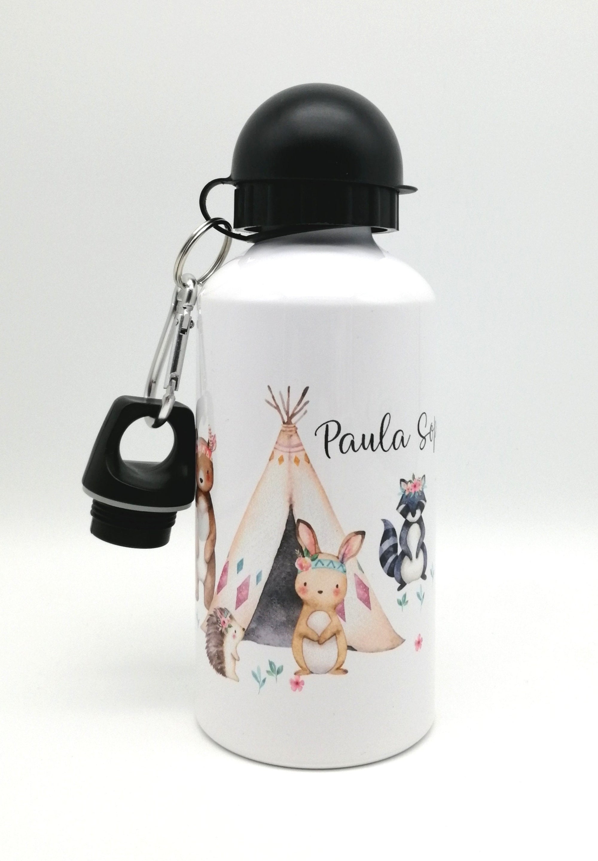 Trinkflasche mit Namen "Boho Waldtiere"/ individuell/ Flasche/ Kinder trinkflasche 500ml/ Kindergarten / Schule