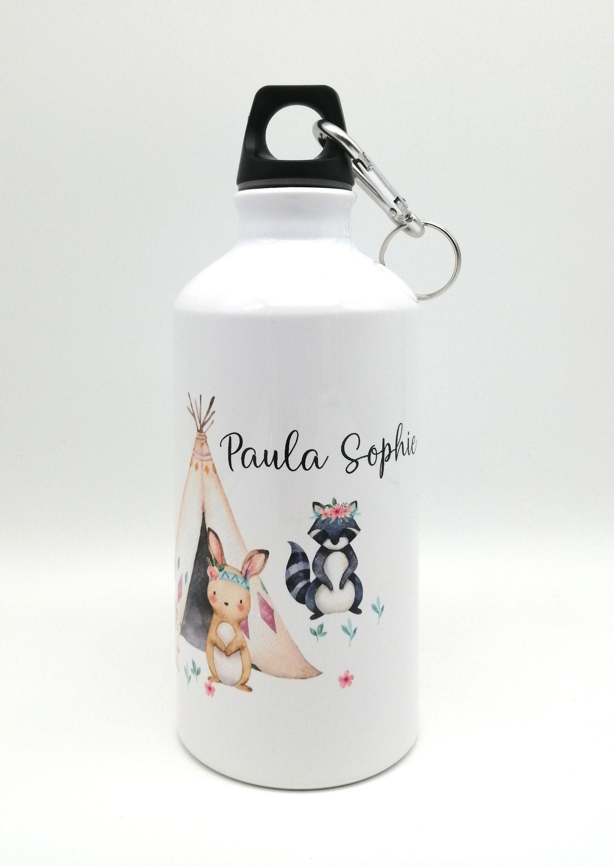 Trinkflasche mit Namen "Boho Waldtiere"/ individuell/ Flasche/ Kinder trinkflasche 500ml/ Kindergarten / Schule