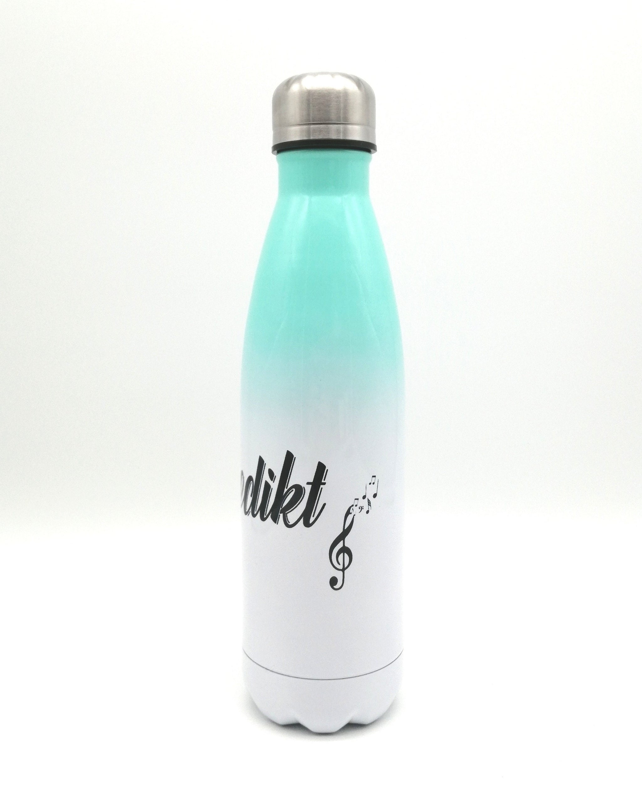 Thermosflasche mit Namen "Notenschlüssel" 500ml/ Edelstahl Trinkflasche für Kinder und Erwachsene/ Wasserflasche/