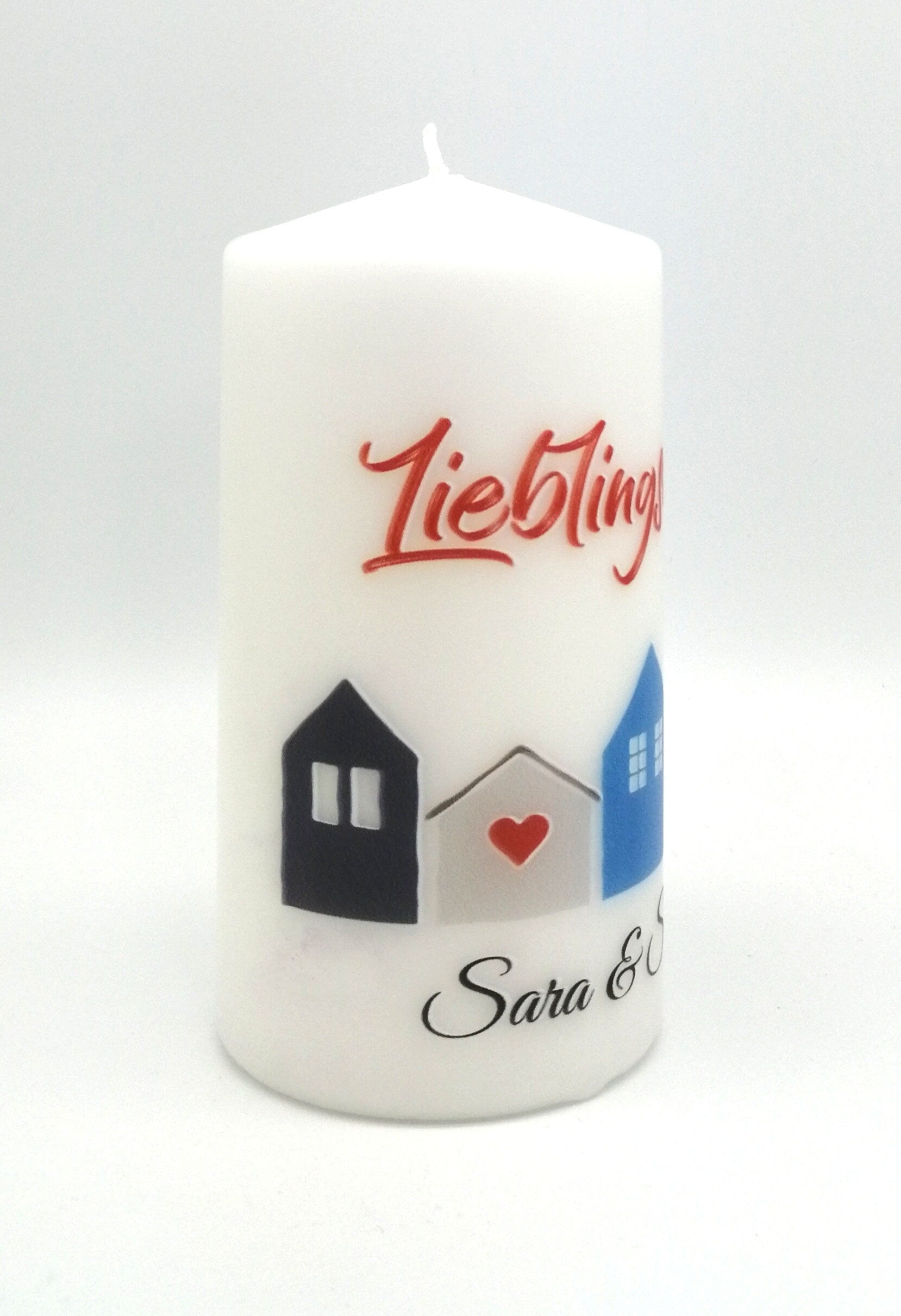 Kerze mit Namen "Lieblingsort" Häuser/ Einzug Richtfest Hausbau