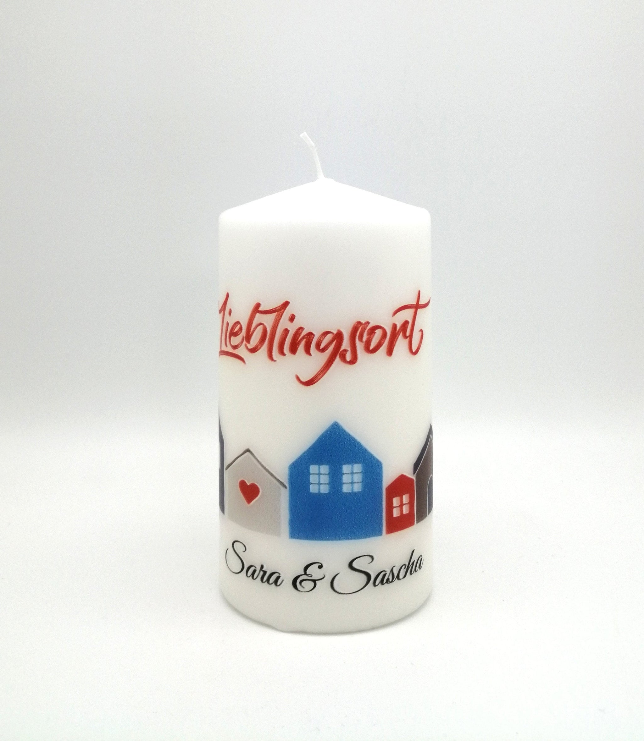 Kerze mit Namen "Lieblingsort" Häuser/ Einzug Richtfest Hausbau