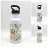 Trinkflasche mit Namen "Dschungeltiere"/ Kindergarten/ Schule/ Sport/ 500ml mit Strohhalm