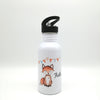 Trinkflasche mit Namen "Fuchs"/ Kindergarten/ Schule/ Sport/ 500ml mit Strohhalm