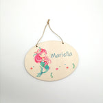 Türschild Kinderzimmer "Meerjungfrau" personalisiert mit Namen aus Holz/ Kinderzimmer/ Spielzimmer/
