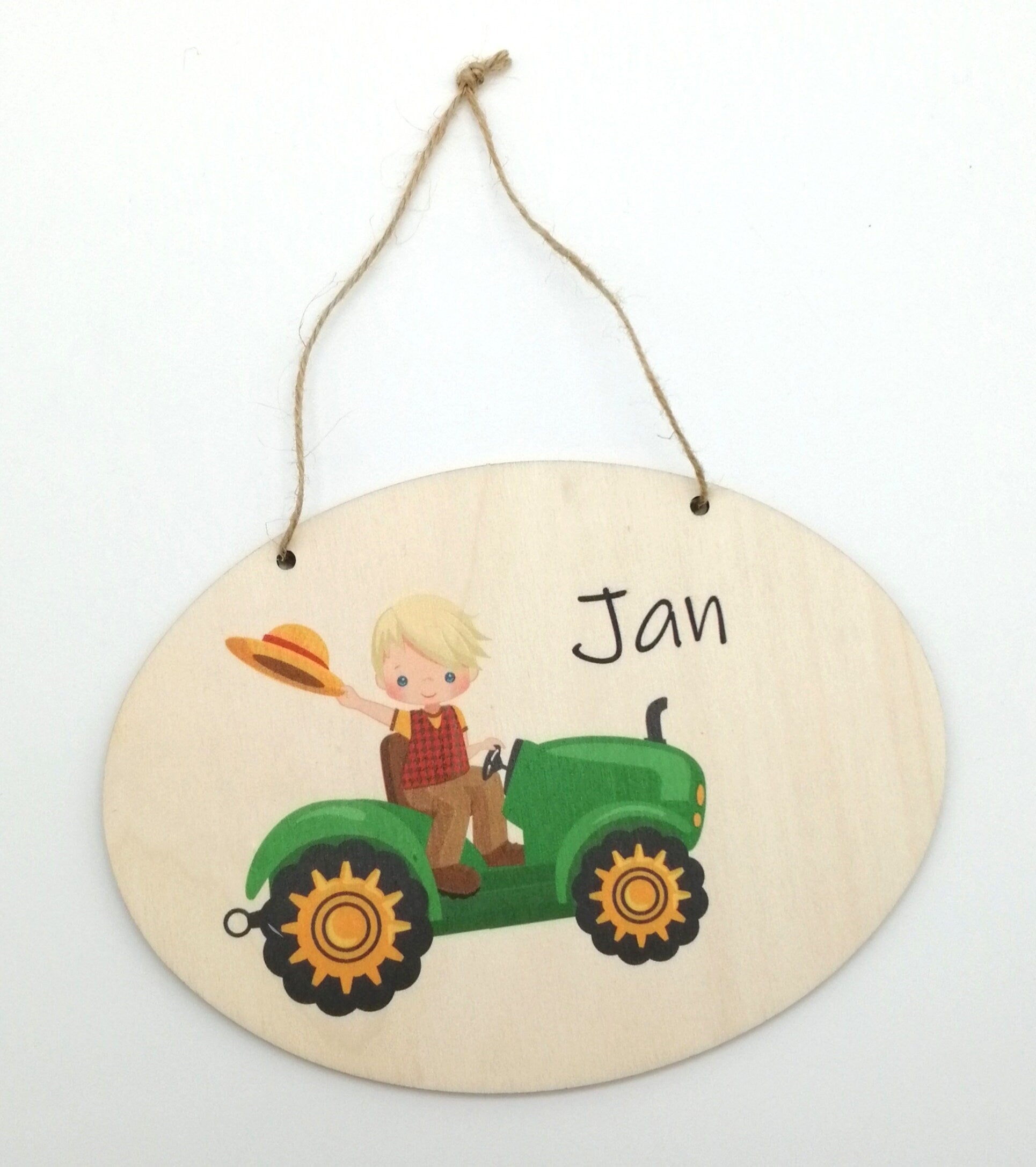 Türschild Kinderzimmer "Traktor Junge" personalisiert mit Namen aus Holz/ Kinderzimmer/ Spielzimmer/