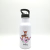 Trinkflasche mit Namen "Rehe"/ Kindergarten/ Schule/ Sport/ 500ml mit Strohhalm