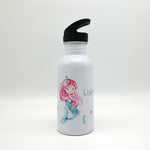 Trinkflasche mit Namen "Meerjungfrau"/ Kindergarten/ Schule/ Sport/ 500ml mit Strohhalm