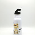 Trinkflasche mit Namen "Boho Löwe"/ Kindergarten/ Schule/ Sport/ 500ml mit Strohhalm