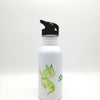 Trinkflasche mit Namen "Drache grün"/ Kindergarten/ Schule/ Sport/ 500ml mit Strohhalm