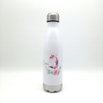 Thermosflasche mit Namen "Einhorn Blumen" / Edelstahl Trinkflasche für Kinder und Erwachsene/ Wasserflasche/ 500ml/350ml