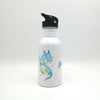 Trinkflasche mit Namen "Drache blau"/ Kindergarten/ Schule/ Sport/ 500ml mit Strohhalm