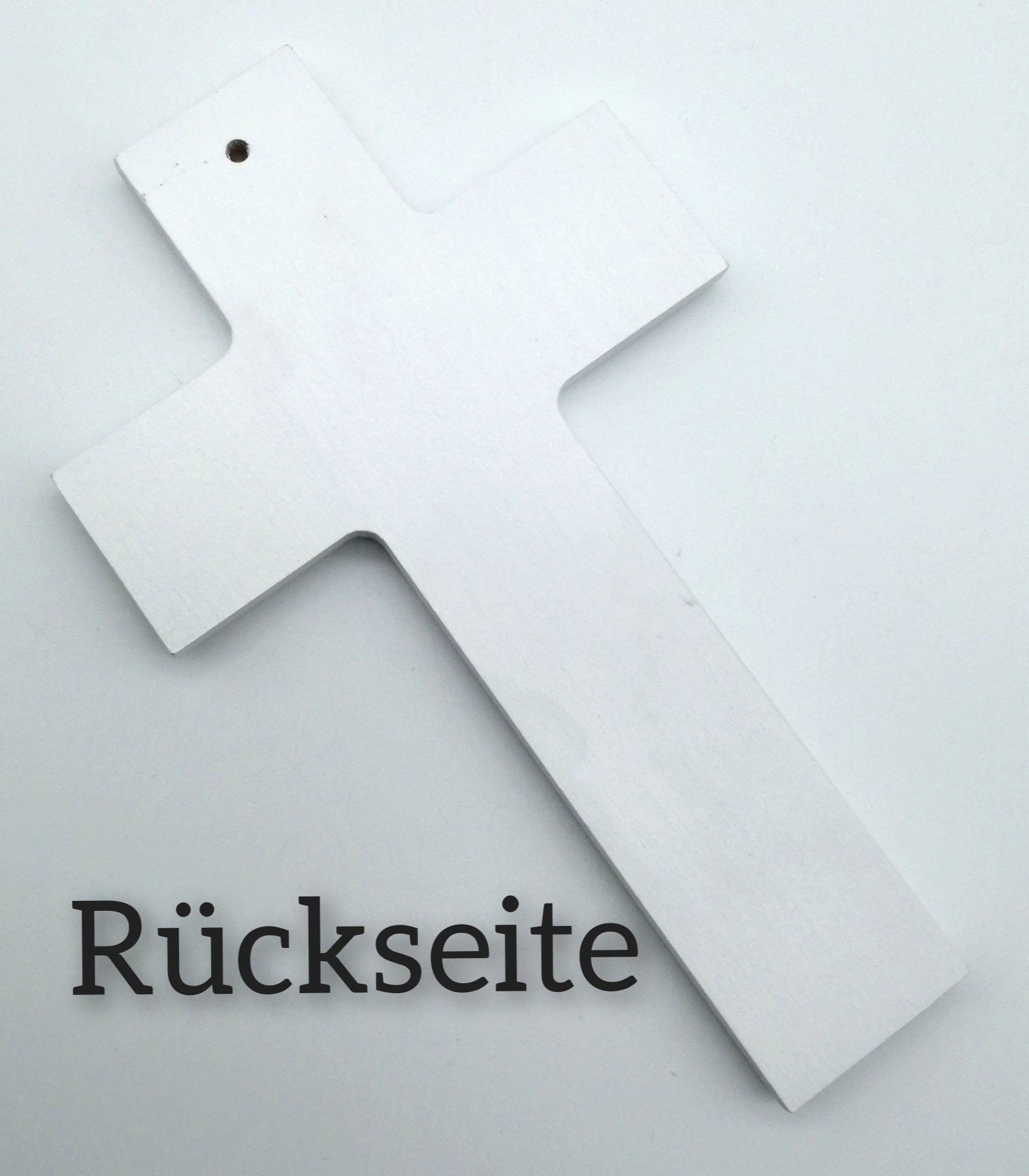 Taufkreuz / Kinderkreuz personalisiert "Hände blau" Wandkreuz aus Holz
