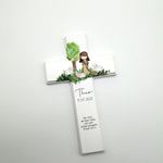 Taufkreuz / Kinderkreuz personalisiert "Hirte" Wandkreuz aus Holz