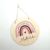 Türschild Kinderzimmer "Regenbogen Blumen" personalisiert mit Namen aus Holz/ Kinderzimmer/ Spielzimmer/