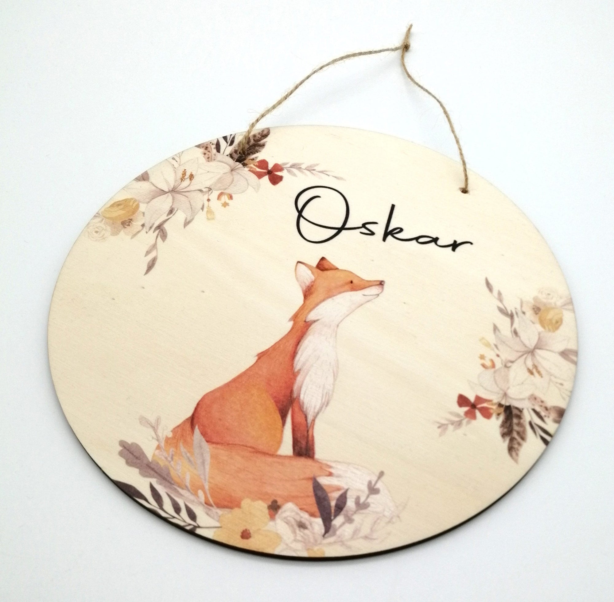 Türschild Kinderzimmer "Fuchs" personalisiert mit Namen aus Holz/ Kinderzimmer/ Spielzimmer/