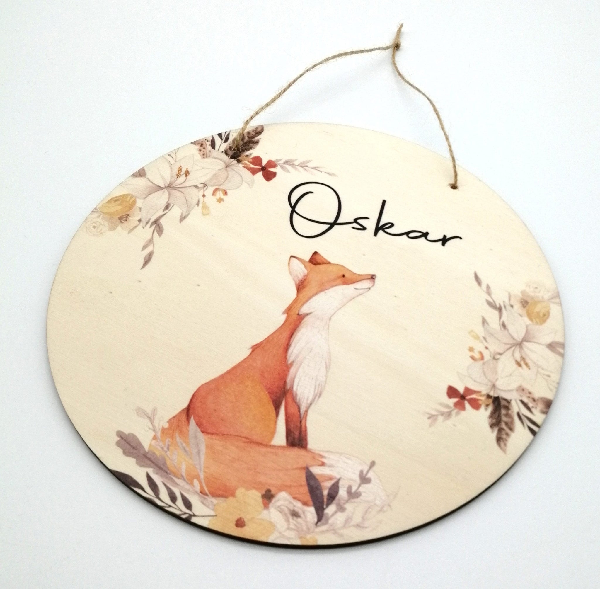 Türschild Kinderzimmer "Fuchs" personalisiert mit Namen aus Holz/ Kinderzimmer/ Spielzimmer/