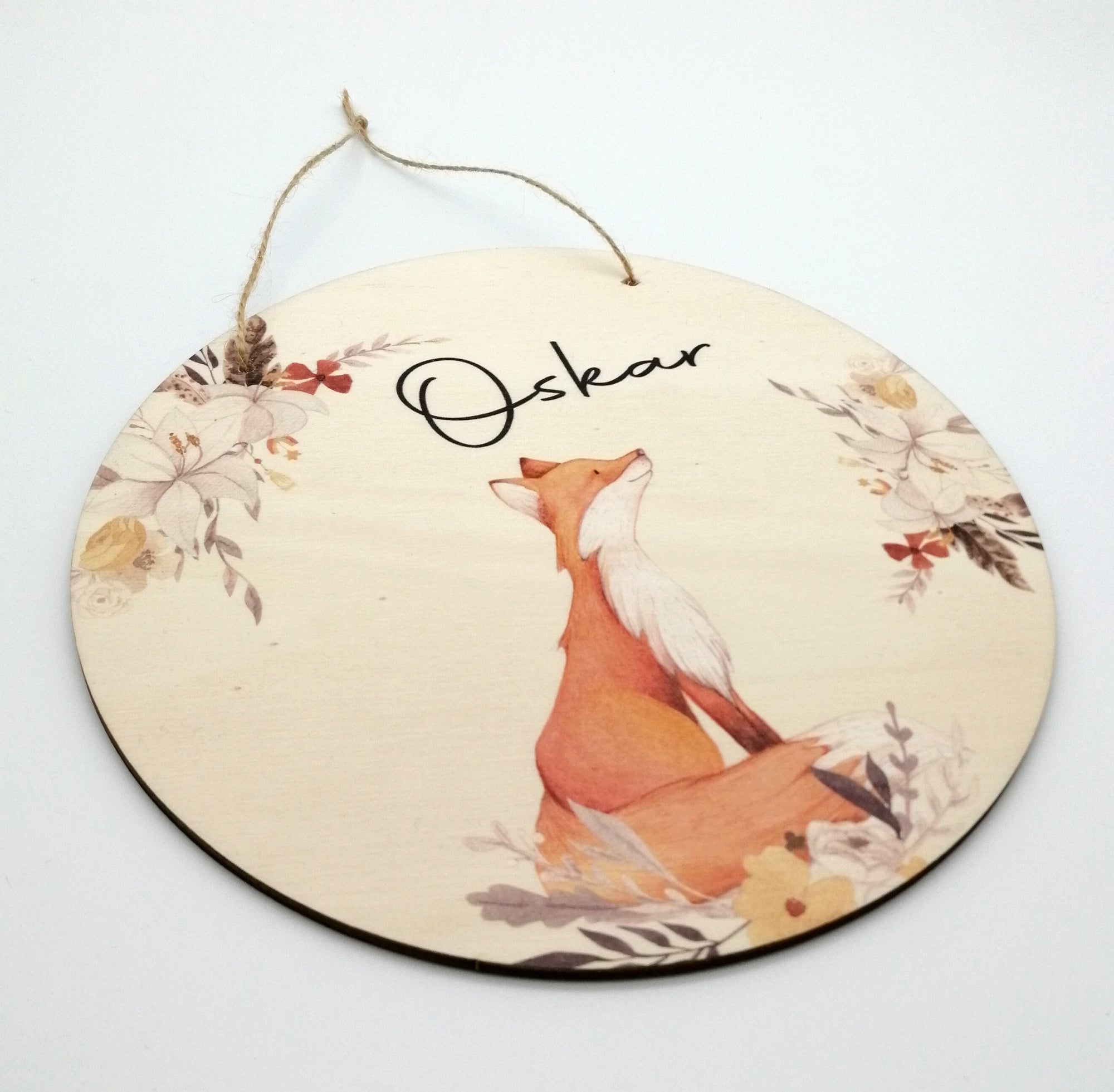 Türschild Kinderzimmer "Fuchs" personalisiert mit Namen aus Holz/ Kinderzimmer/ Spielzimmer/
