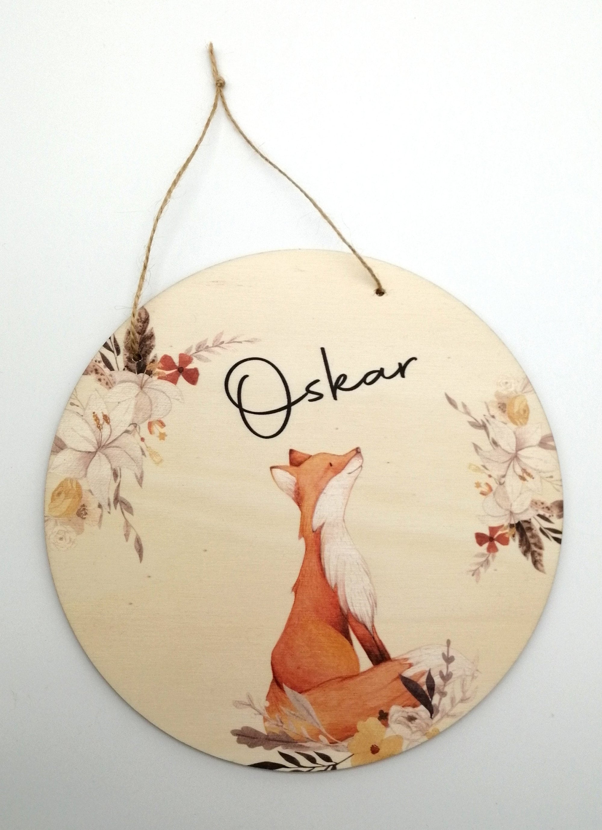 Türschild Kinderzimmer "Fuchs" personalisiert mit Namen aus Holz/ Kinderzimmer/ Spielzimmer/