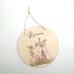 Türschild Kinderzimmer "Boho Rehe" personalisiert mit Namen aus Holz/ Kinderzimmer/ Spielzimmer/