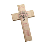 Taufkreuz / Kinderkreuz personalisiert "Baum rosa" Wandkreuz aus Holz