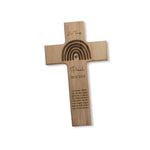 Taufkreuz / Kinderkreuz personalisiert "Regenbogen" Wandkreuz aus Holz